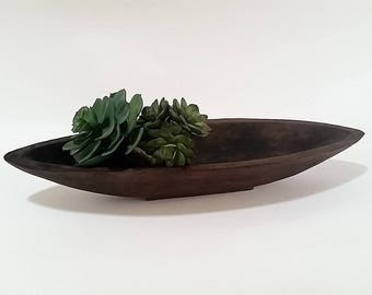 20" Wooden Dough Bowl, Wood Dough Bowl Large, Primitive Decor, Farmhouse Table Decor