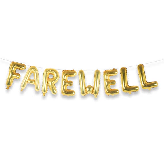 FAREWELL 16 Gold Foil Letter Balloon Banner Kit