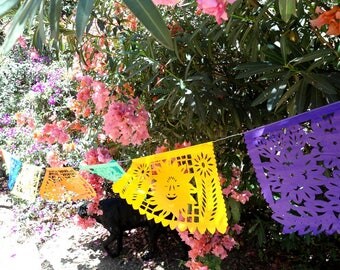 papel picado, mexican banner, rectangle bunting, mexican party decor BIG