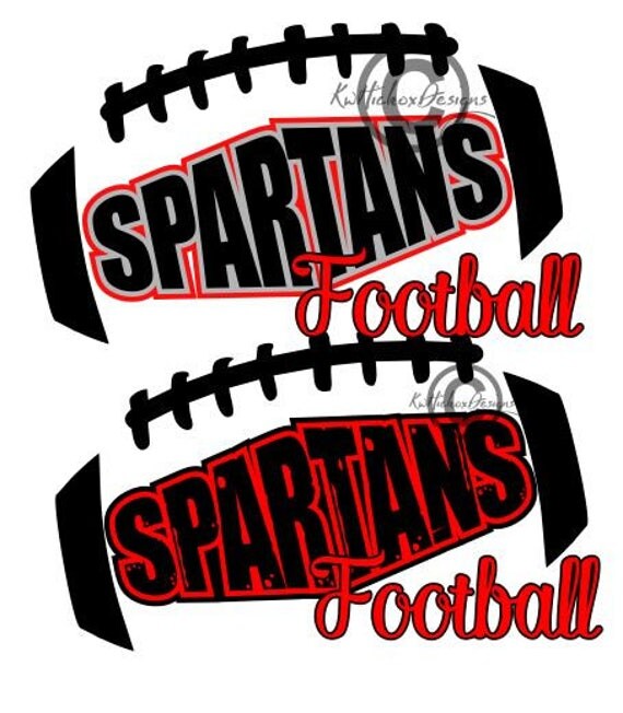 Spartan Football Svg Distressed Football Svg Dxf Cutting