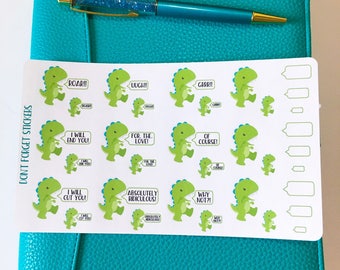 Angry Troy-asaurus Rex Dinosaur Planner Stickers - Life Planner Family Planner Home Planner Work Planner TN Bujo Teacher Student
