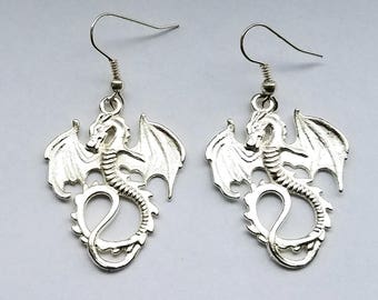 Dragon Earrings with Natural Stones
