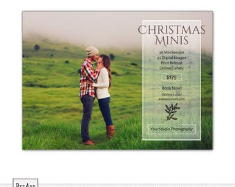 Christmas Mini Session Template, Holiday Mini Session Template, Photography Marketing Board, Photoshop PSD Template- s535