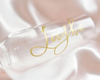 Bridesmaids Champagne Glasses / Bridesmaid Proposal Box / Bridesmaids Gift / Gift / Personalized Stemless Champagne Flutes / Juliette Flute