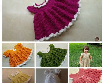 AWESOME DEAL!!! 7 Crochet Baby Dress Patterns Digital Downloads Only Zip File