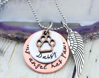 Custom Pet Memorial Necklace - Personalized Pet Memorial Jewelry - Pet Loss Gift - Loss of Pet Jewelry - Dog Memorial - Cat Memorial