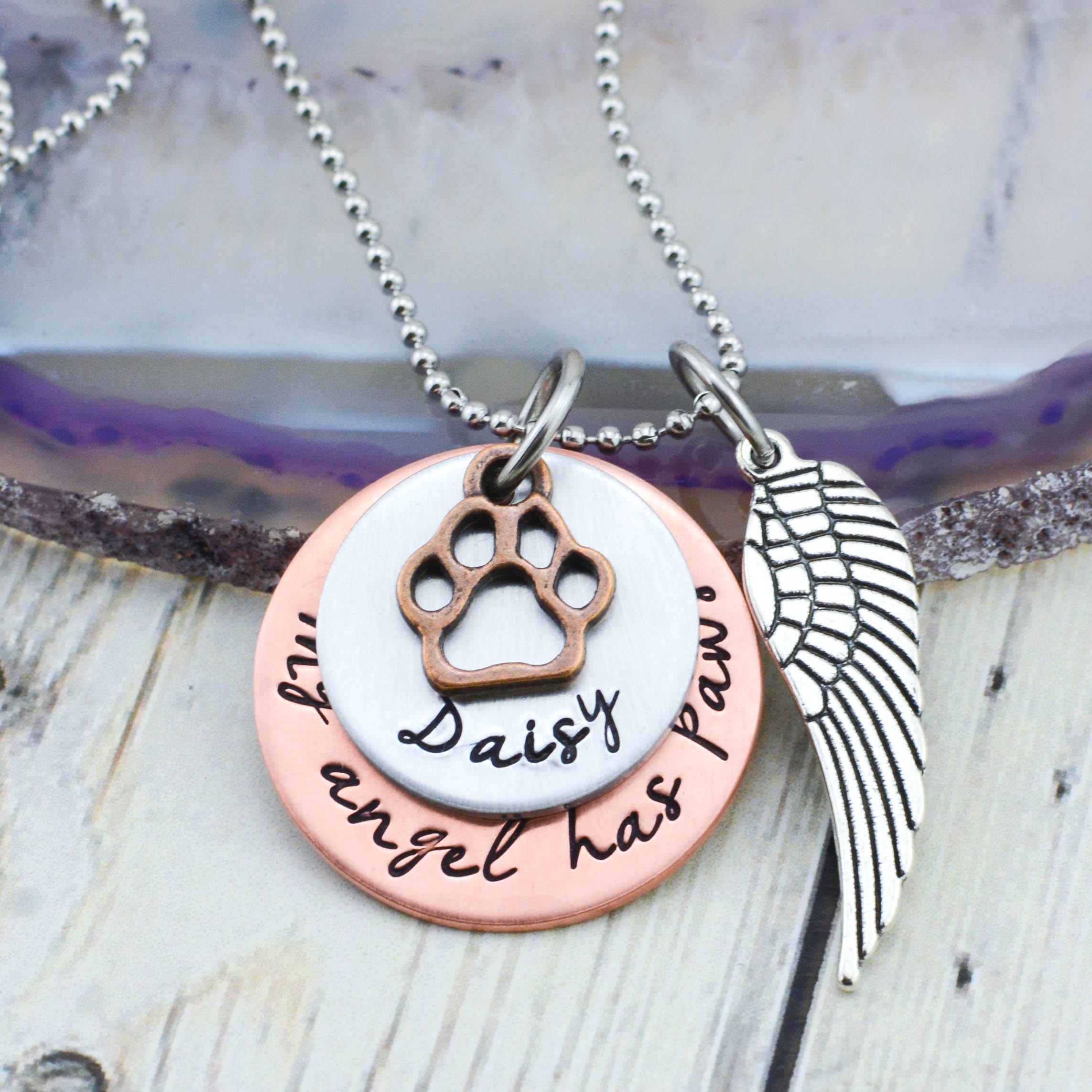 Custom Pet Memorial Necklace Personalized Pet Memorial