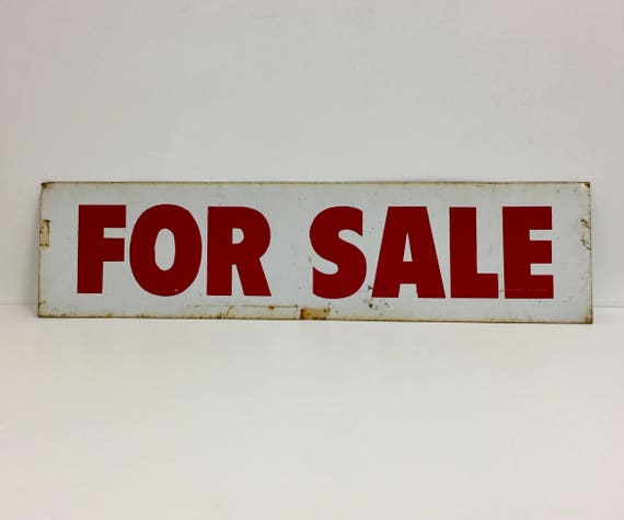 Vintage Metal Sign/ Vintage For Sale Sign/ Vintage Shop