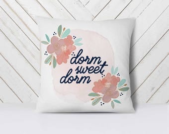 Dorm Sweet Dorm Pillow Cover, Pillows for College Dorm Rooms, Dorm Sweet Dorm Decor, Dorm Pillows, Pillows for Dorm Room / FREE name or Year