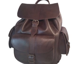 Extra Large Leather Backpack Full Grain Leather Travel