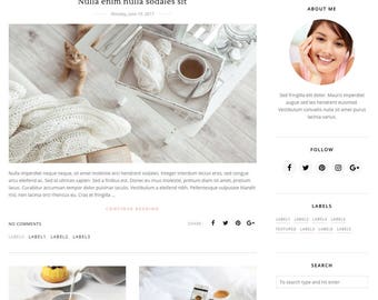 Blogger Template Responsive, Blogger Theme, Premade Blogger Templates, Blogspot Template Minimal, Blogger Blog - Marva
