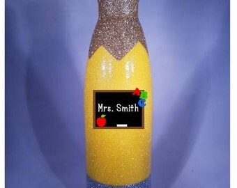 glitter pencil tumbler / teacher appreciation / pencil tumbler / teacher gift / back to school gift / personalized pencil tumbler