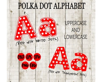 POLKA DOT Alphabet, svg font, Polka Dotted Letters, Teacher Font, Cut File, Dotted Monogram, Disney Monogram, Disney svg, Instant Download