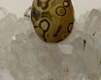 Ocean Jasper Ring Size 10 1/4