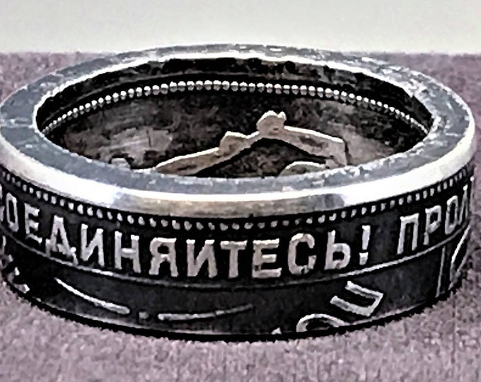 1926 Soviet Union (USSR) 50 Kopecks Silver Coin Ring