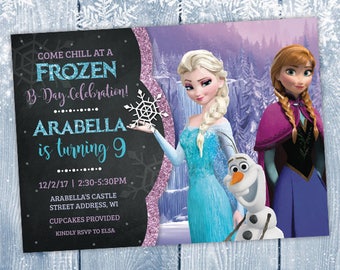 Frozen Birthday Invitation, Frozen Birthday, Frozen Invitation, Frozen Birthday Decorations, Frozen Birthday Party, Elsa, Anna, DIGITAL File