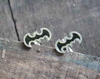batman cufflinks - black and silver batman wedding