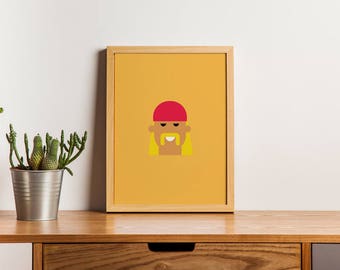 90's Classic Hulk Hogan A4 Print - WWF / WWE, Retro Print, illustration, home decor