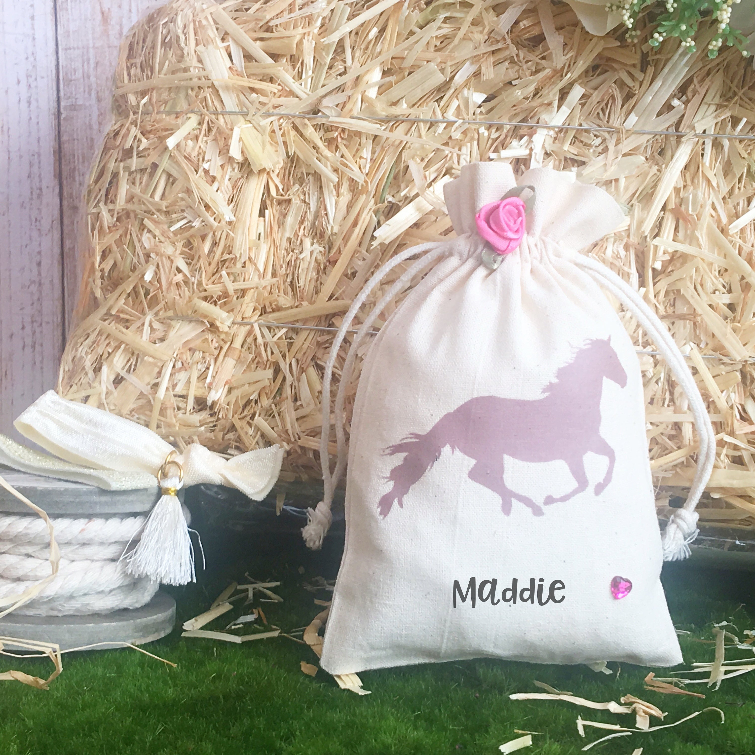 Set of 6 Personalized Horse Party Favors Goodie Bag