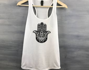 Yoga shirt, Yoga Tank Top, Hamsa Shirt, Hamsa Shirt, Yoga Top, Yoga Shirt, Yoga Tank, Yoga Clothes, Yoga, Hamsa Hand, Third Eye Shirt, Hamsa