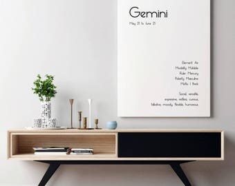 Gemini Art Print Gemini Print Gemini Star Sign Gemini Zodiac Printable Art Gemini Zodiac Art Print Gemini Poster Art Gemini Printable Art