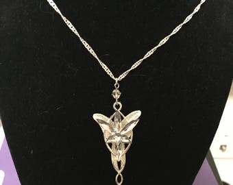 Arwen Evenstar Necklace, Arwen pendant, evenstar key chain, evenstar choker, Lord of the Rings necklace, arwen costume, elven jewelry
