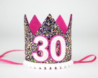 Dirty Thirty | Adult Birthday Crown |Dirty 30 | Flirty Thirty Crown | Flirty 30 | 30th Birthday for her | Adult Party Hat | Kaleidoscope
