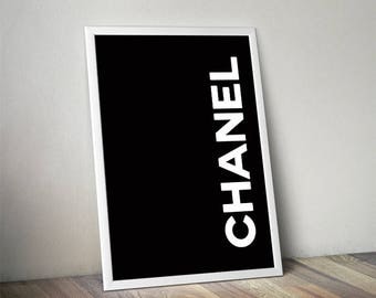 Coco Chanel, Chanel print, fashion print, coco chanel quote, coco chanel poster, chanel poster, quote print, black coco, chanel wall art