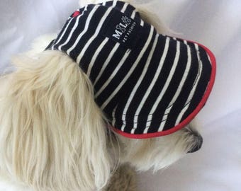 Black and White Stripes, Pet Hat, Dog Cap, Caps, Pet Accessories, Dog Costume, Summer, Soldier, Dog Hat, Dog Baseball Hat,Dog Visor, Sailor