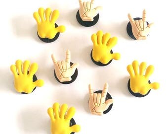 2 pins clips shoe charms hands type Jibbitz shoe hooks or any other decoration garment bag