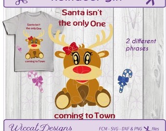 Girl Reindeer svg, Baby girl svg, rudolph svg, Christmas svg, baby svg, kids svg, santa svg, dxf cut file, scanncut, svg cricut, fcm file