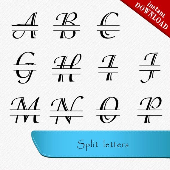 Split letters SVG Numbers SVG Split Monogram Letters Split