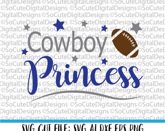 Cowboy Princess SVG, Dallas Cowboy svg, football svg cut file, silhouette cut file, cameo file, cricut, sports svg, png, cricut svg
