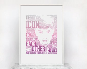 Audrey Hepburn Typography Art Print