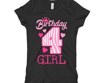 4th birthday girl shirt