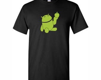 android eating apple shirt