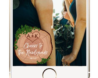 Rustic Wedding Snapchat Filter, Rustic Wedding Snapchat Geofilter, Wedding Snapchat Geofilter, Wedding Filter, Wood Carving Geofilter