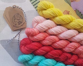 Stranded at the Drive In ~ 1950s 4ply mini skein set