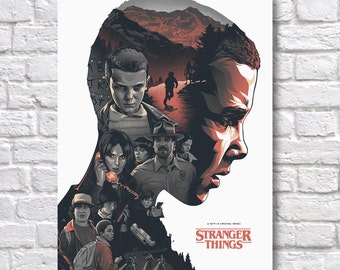 Stranger things Poster - Stranger Things Art - TV Show Wall Art Print - Stranger Thing Room Decor - Netflix Art