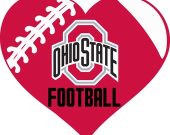 Ohio State Buckeyes Football Heart Monogram digital file for decal for car, window, yeti SVG PNG DXF and more!!