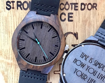 HUGE SALE - Wood Watch for Him - Engraved Wood Watch - Husband Gift - Anniversary Gift - Boyfriend Gift - Dad Gift - Mens Wood Watch,