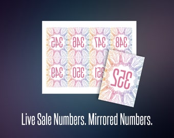 Mirrored Live Sale Numbers, Number tags, 001-999, Facebook Live Sale Tags, Instant Download, Home Office Approved Color&Fonts