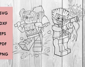 Joker SVG Harley SVG Lego SVG cutting file, Printable, T-shirt Design, Scrapbooking Clipart