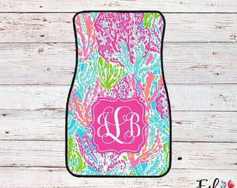 Monogrammed Lilly Inspired Car Mats - Let's Cha Cha