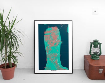 San Francisco Map Art Print/San Francisco Poster