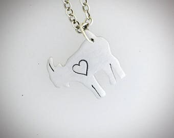 Mini Goat with Heart necklace-Vegan Necklace-Vegan Jewelry-Gift-Birthday-Anniversary-Capricorn-Eco Friendly-Personalized-Valentines Day