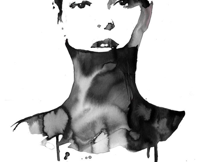 The Turtleneck, print from original watercolor fashion illustration by Jessica Durrant