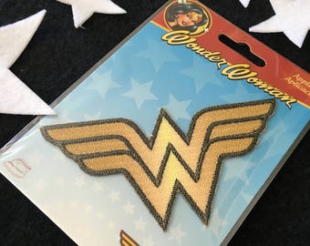 Wonder Woman Iron On Applique-Felt Iron On Stars-Super Hero Costume Appliques-Fabric Appliques-Halloween Costume Embellishments