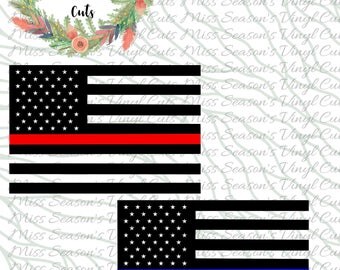 Police / Firefighter Line Flag | American Flag | Digital Cut File| SVG Png Dxf | Thin Blue Line| Thin Red Line | Personal & Commercial Use