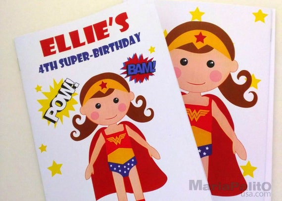 6 Wonder Woman Coloring Books, Wonder Woman Inspired Superhero Birthday Party, Personalized Coloring Books Party Favors A1078 Il_570xn